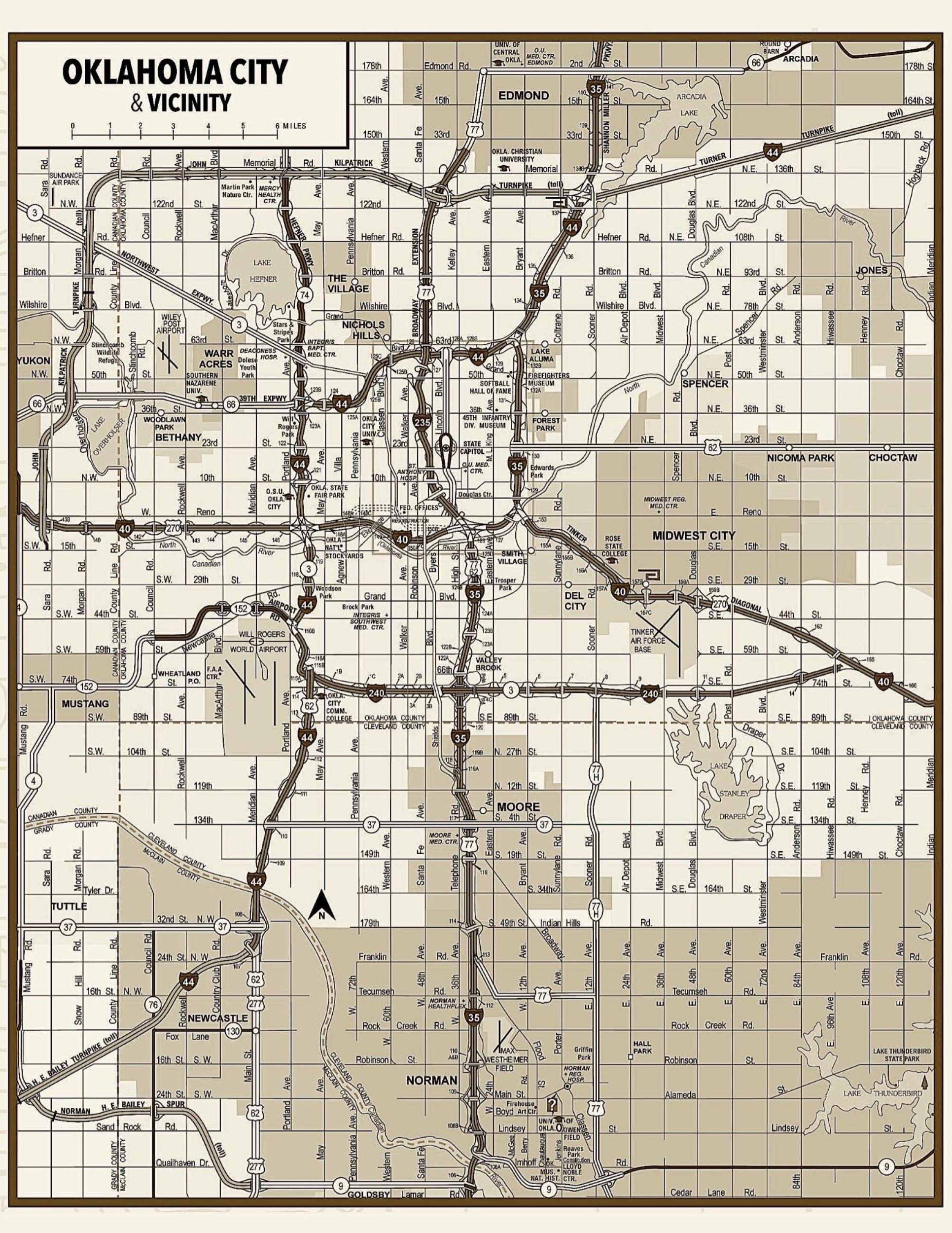 Map of Greater Oklahoma City metro area